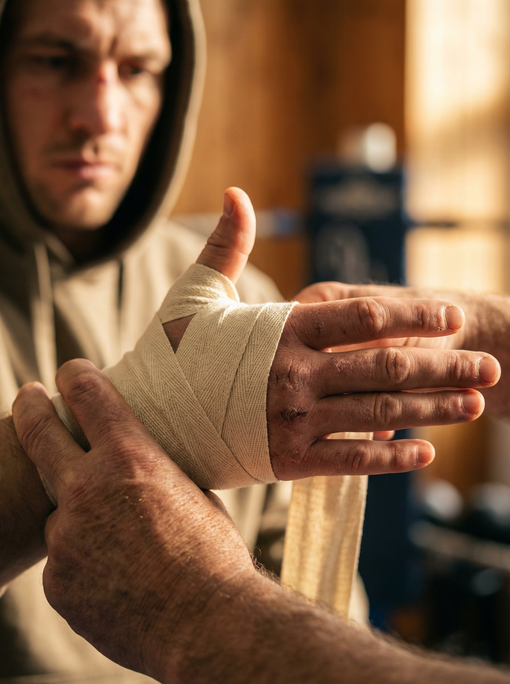 Fighter wrapping hands